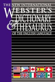 Cover of: The new international Webster's dictionary & thesaurus of the English language. by 