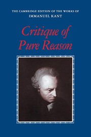 Cover of: Critique of Pure Reason (The Cambridge Edition of the Works of Immanuel Kant)