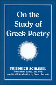 Cover of: On the Study of Greek Poetry