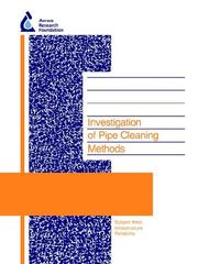 Cover of: Investigation of Pipe Cleaning Methods