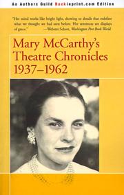 Cover of: Mary McCarthy's Theatre Chronicles by Mary McCarthy