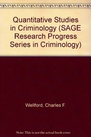 Cover of: Quantitative studies in criminology | 