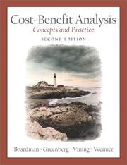 Cover of: Cost-Benefit Analysis: Concepts and Practice (2nd Edition)