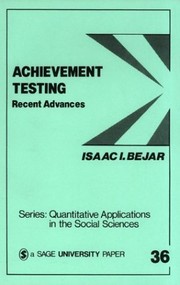 Cover of: Achievement testing by Isaac I. Bejar