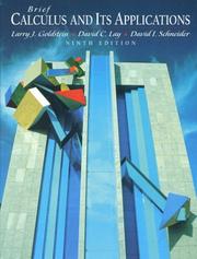 Cover of: Brief calculus and its applications by Larry Joel Goldstein