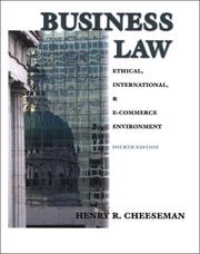 Cover of: Business Law by Henry R. Cheeseman, Henry R. Cheeseman