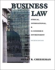Cover of: Business Law by Henry R. Cheeseman