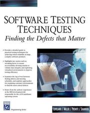 Cover of: Software Testing Techniques: Finding the Defects that Matter (Programming Series)