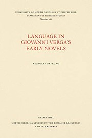 Cover of: Language in Giovanni Verga