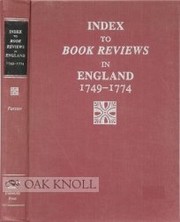 Cover of: Index to book reviews in England, 1749-1774 by Antonia Forster