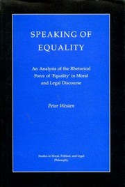 Cover of: Speaking of equality | Peter Westen