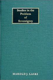 Cover of: Studies in the Problem of Sovereignty by Harold Joseph Laski