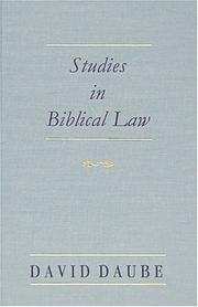 Cover of: Studies in Biblical Law | David Daube