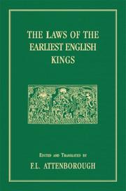 Cover of: The laws of the earliest English kings by Rand McNally