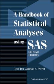 Cover of: A handbook of statistical analyses using SAS by Geoff Der