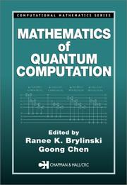 Cover of: Mathematics of Quantum Computation (Computational Mathematics)