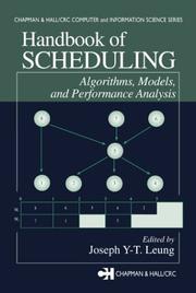 Cover of: Handbook of Scheduling: Algorithms, Models, and Performance Analysis