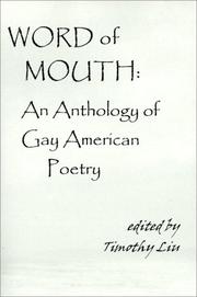 Cover of: Word of mouth: an anthology of gay American poetry