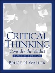 Cover of: Critical Thinking by Bruce N. Waller, Bruce N. Waller