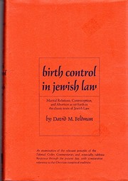 Cover of: Birth Control in Jewish Law