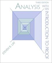 Cover of: Analysis with an Introduction to Proof (3rd Edition)