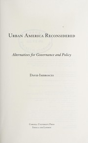 Cover of: Urban America reconsidered | David L. Imbroscio