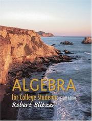 Cover of: Algebra for college students. by Robert Blitzer