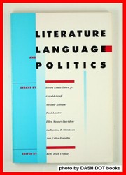 Cover of: Literature, language, and politics | 