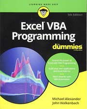 Cover of: Excel VBA Programming For Dummies (For Dummies (Computer/Tech)) by Michael Alexander, John Walkenbach