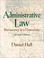 Cover of: Administrative Law