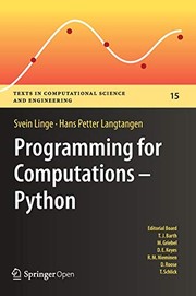 Cover of: Programming for Computations - Python: A Gentle Introduction to Numerical Simulations with Python (Texts in Computational Science and Engineering)