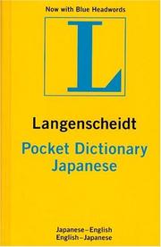 Cover of: Langenscheidt's Pocket Dictionary Japanese/English English/Japanese