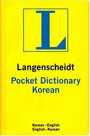 Cover of: Langenscheidt's Pocket Dictionary Korean/English English/Korean by K G Langenscheidt