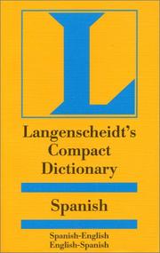 Cover of: Langenscheidt's Compact Spanish Dictionary: Spanish-English English-Spanish (Langenscheidt Compact Dictionaries)