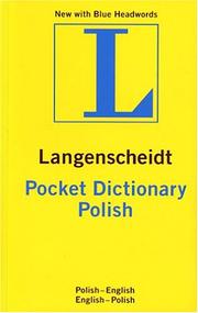 Cover of: Langenscheidt Polish Dictionary: Polish - English English - Polish (Langenscheidt's Pocket Dictionary)