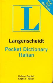 Cover of: Langenscheidt Pocket Dictionary Italian (Langenscheidt Dictionaries)