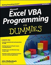 Cover of: Excel VBA Programming For Dummies by John Walkenbach