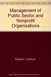 Management of public sector and nonprofit organizations