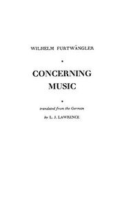 Cover of: Concerning music by Wilhelm Furtwängler