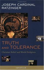 Cover of: Truth And Tolerance by Joseph Ratzinger