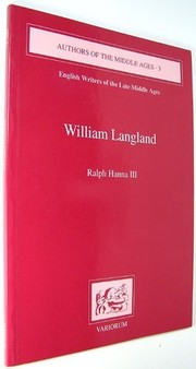 William Langland by Ralph Hanna