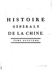 Cover of: Histoire genérale de la Chine: ou Annales de cet empire