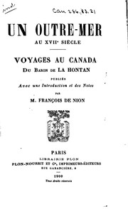 Cover of: Un outre-mer au XVIIe siècle: voyages au Canada du baron de La Hontan