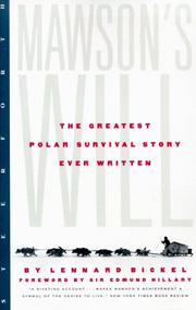 Cover of: Mawson's Will by Lennard Bickel