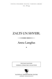 Cover of: Zalts un shṿebl: roman