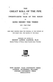 Cover of: The Great Roll of the Pipe for the Twenty-sixth Year of the Reign of King ... by Great Britain Exchequer, Henry Lewin Cannon