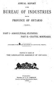 Cover of: Annual Report of the Bureau of Industries for the Province of Ontario by Ontario Bureau of Industries, Bureau of Industries, Ontario
