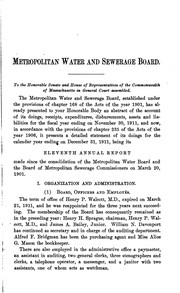 Annual Report by Metropolitan Water and Sewerage Board , Massachusetts