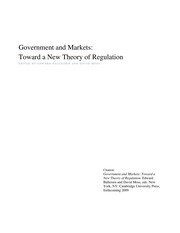 Cover of: Government and markets: toward a new theory of regulation