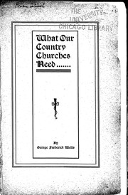 Cover of: What our country churches need